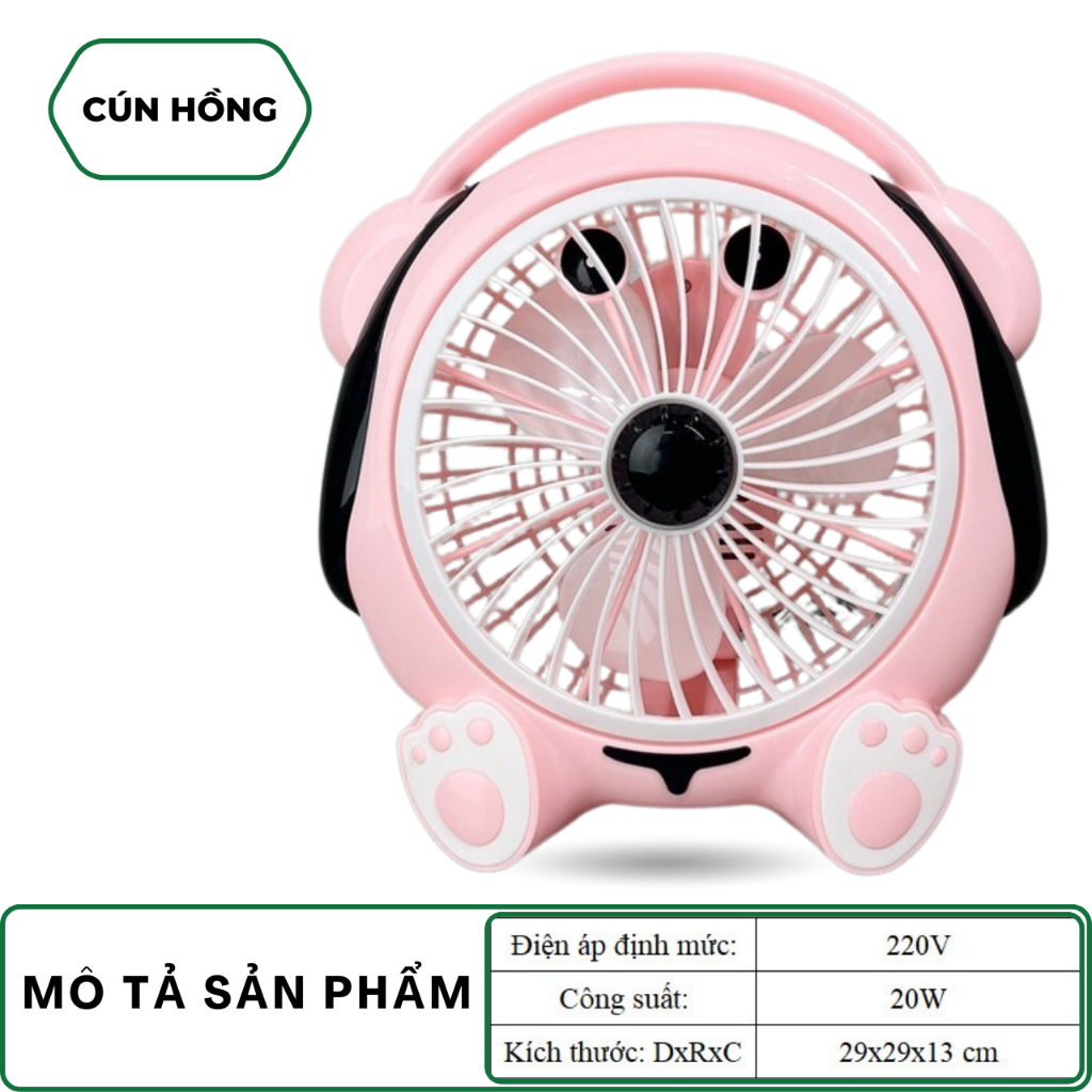 Quạt Mini Để Bàn Hình Thú Dễ Thương 2 Cấp Gió – Quạt Điện Nhỏ Gọn Văn Phòng Học Tập