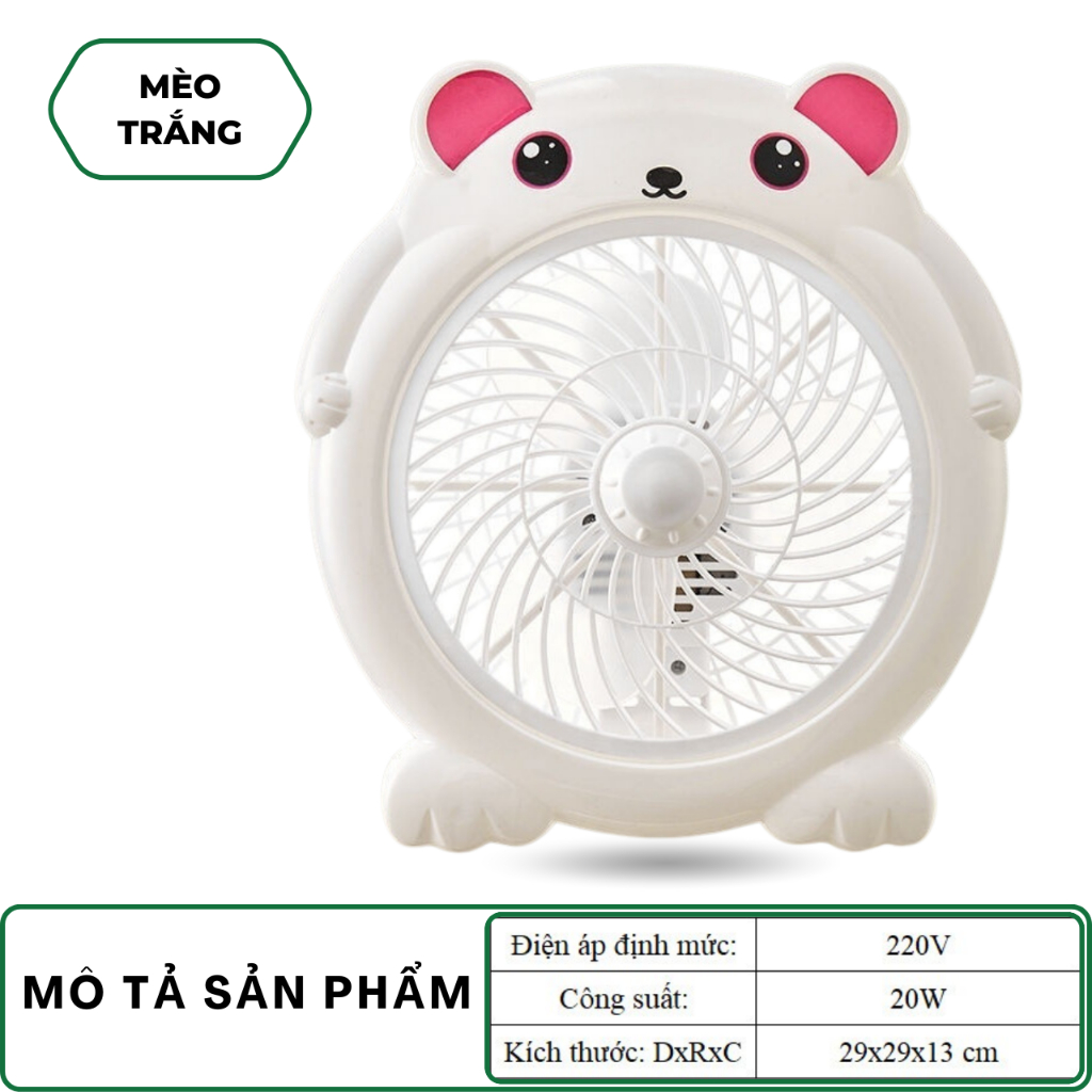 Quạt Mini Để Bàn Hình Thú Dễ Thương 2 Cấp Gió – Quạt Điện Nhỏ Gọn Văn Phòng Học Tập
