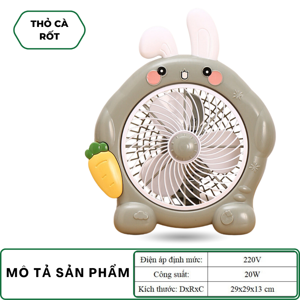 Quạt Mini Để Bàn Hình Thú Dễ Thương 2 Cấp Gió – Quạt Điện Nhỏ Gọn Cho Học Sinh, Nhân Viên, Văn Phòng
