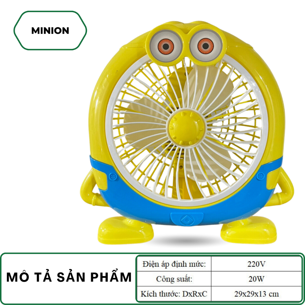 Quạt Mini Để Bàn Hình Thú Dễ Thương 2 Cấp Gió – Quạt Điện Nhỏ Gọn Cho Học Sinh, Nhân Viên, Văn Phòng