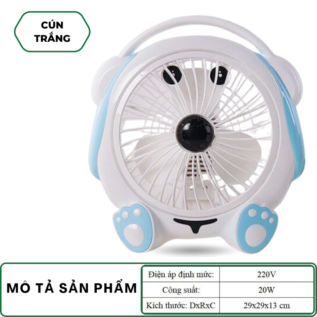 Quạt Mini Để Bàn Hình Thú Dễ Thương 2 Cấp Gió – Quạt Điện Nhỏ Gọn Cho Học Sinh, Nhân Viên, Văn Phòng