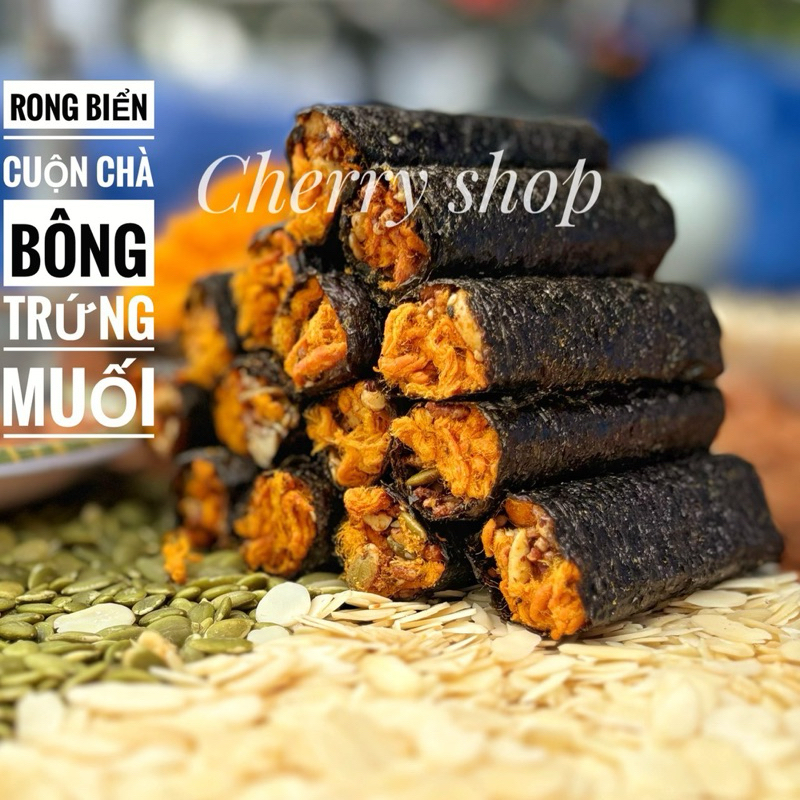 500g RONG BIỂN CUỘN HẠT CHÀ BÔNG TRỨNG MUỐI | Shopee Việt Nam