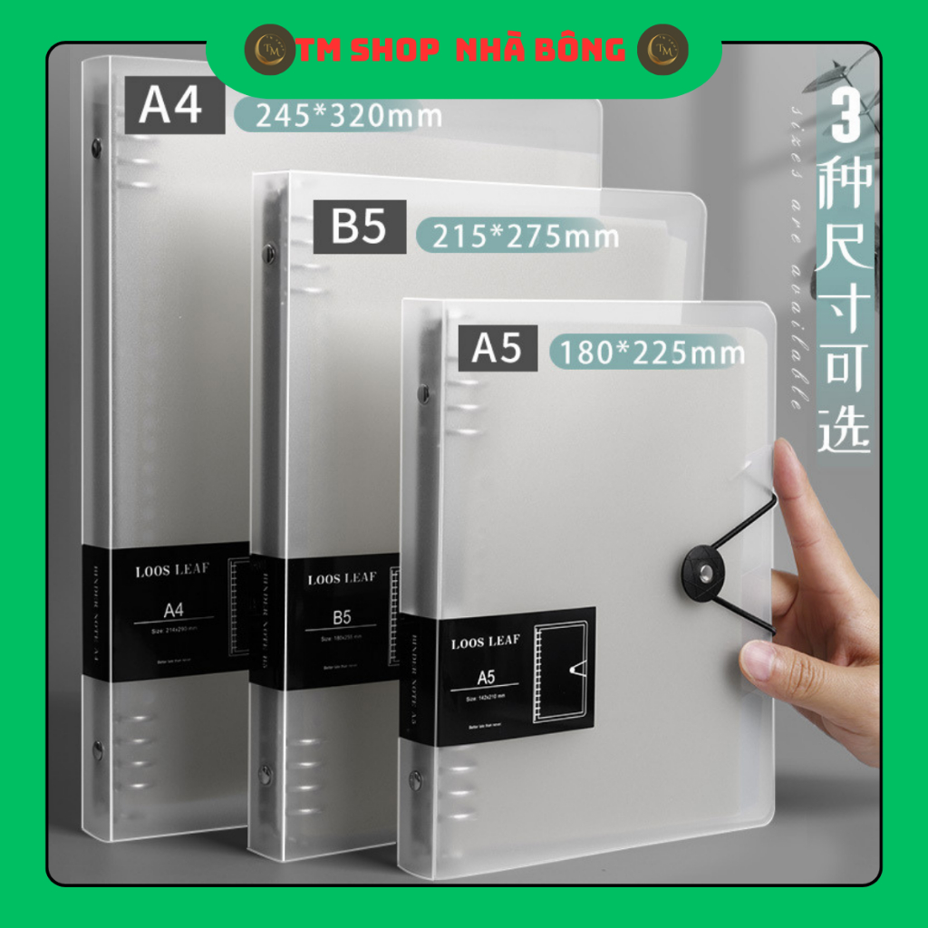 Sổ còng , bìa sổ còng A4 A5 B5 binder còng sắt 4+4 còng kiểu nút làm sổ ...