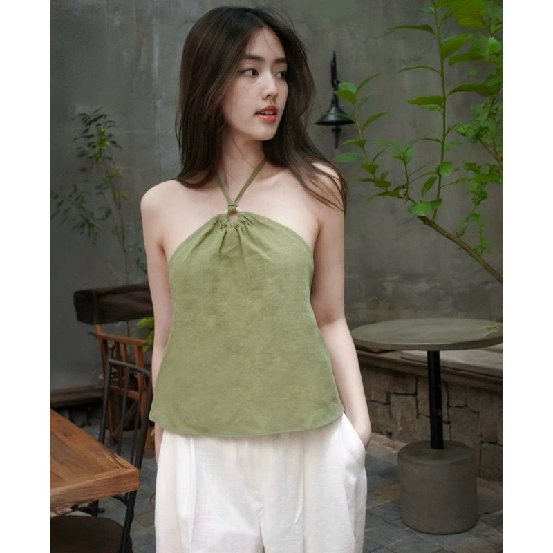[Mya house] Áo yếm khoen cổ linen SENSI TOP