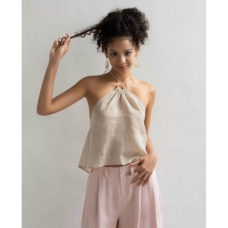 [Mya house] Áo yếm khoen cổ linen SENSI TOP