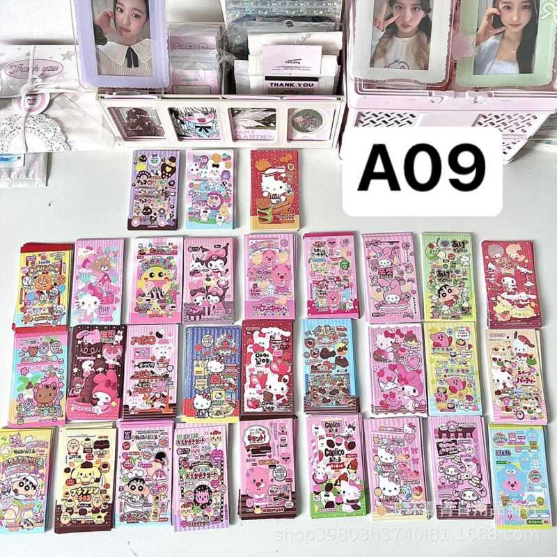 Combo hàng xịn sticker niêm phong style hoạt hình cartoon gói hàng y2k ...