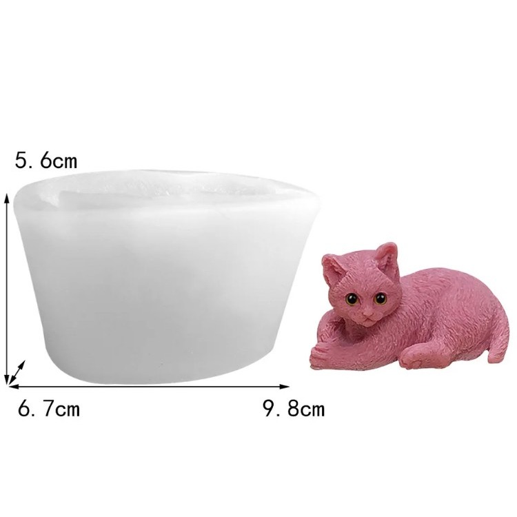Khuôn chú mèo nằm mẫu 1