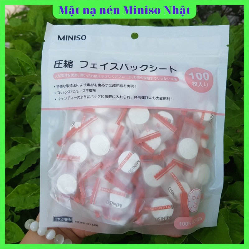 Combo 20-50-100 viên Mặt Nạ Giấy Nén Miniso hình viên kẹo mặt nạ nén IS147