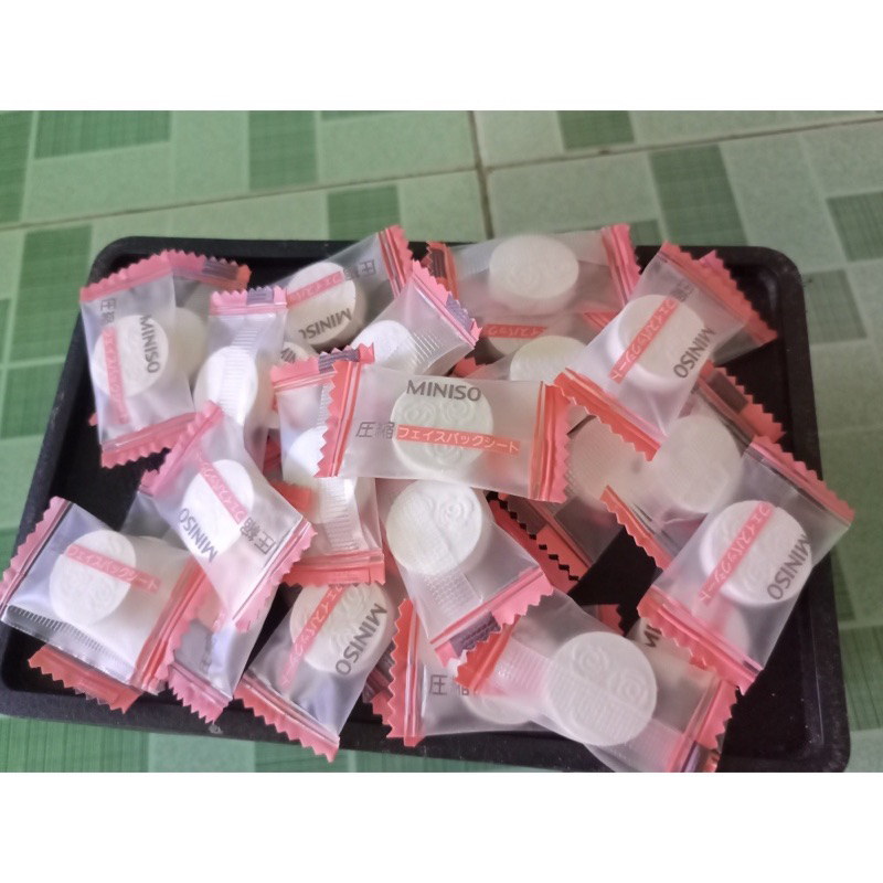 Combo 20-50-100 viên Mặt Nạ Giấy Nén Miniso hình viên kẹo mặt nạ nén IS147