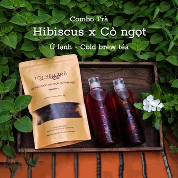 Combo Trà Hoa Hibiscus Chất Lượng Kết Hợp Cỏ Ngọt Thơm Ngon Dùng Ủ Lạnh Trà Cold Brew Giải Nhiệt Mùa Hè