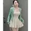 Set 3sp áo 2s + cv viền bèo + áo nhiều nơ xanh mint - Trắng 🔥𝐇𝐨𝐚̉ 𝐓𝐨̂́𝐜🔥 𝐌𝐄𝐎𝐈𝐍𝐃𝐀𝐇𝐎𝐔𝐒𝐄