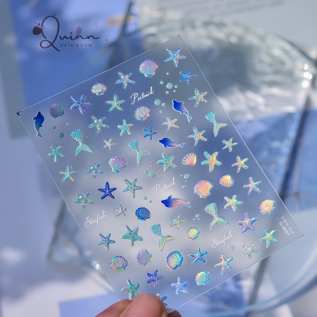 (Hàng Cao Cấp) Sticker 5D Lụa Mẫu Biển 4097 Ánh Xanh Hologram - Trang ...