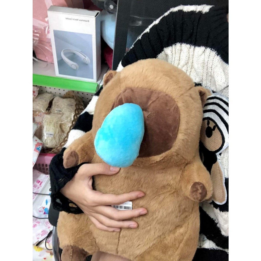 Gấu Bông Capybara Chảy Nước Mũi Cao Cấp Cabybara Chảy Nước Mũi [ Kéo Chậm ] Gấu Capybara Chất Liệu Vải Lông Thú Mềm Mại
