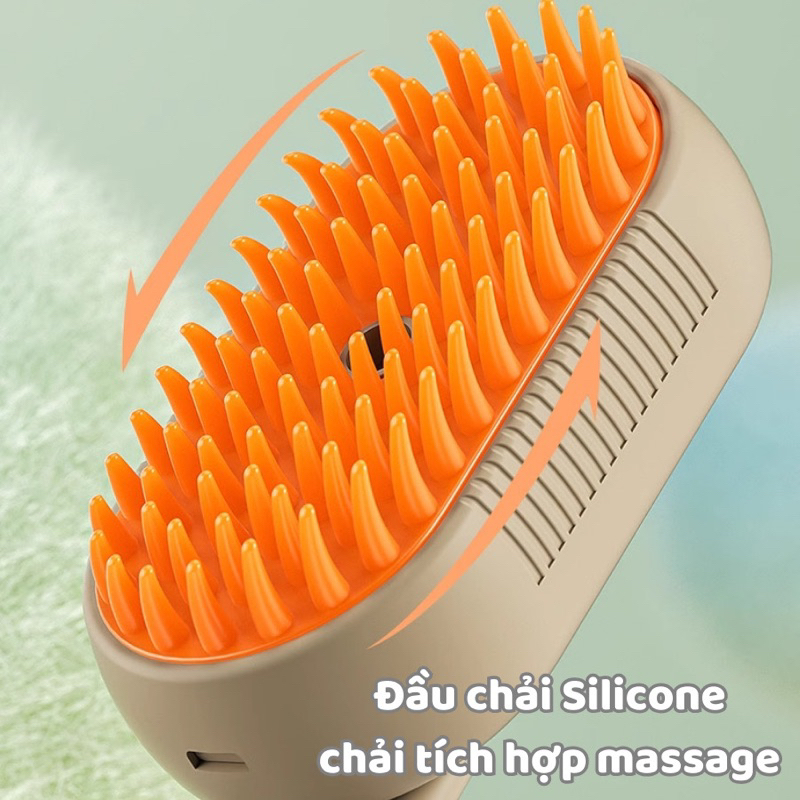 Lược Chải Lông Cho Chó Mèo Phun Hơi Nước và Massage ( có kèm dây sạc )