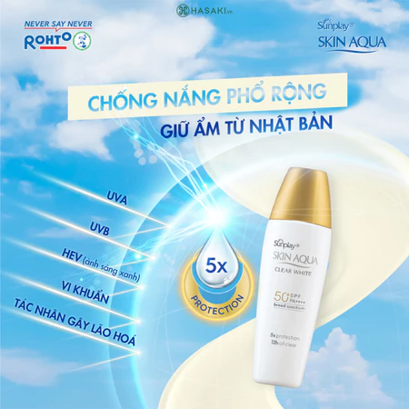 Sữa Chống Nắng Sunplay Skin Aqua Clear White Dưỡng Da Sáng Mịn SPF50+ 25g/55g