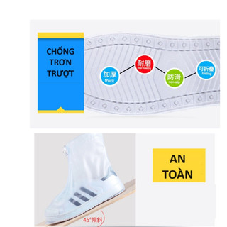 Bọc giày đi mưa PVC chống nước chống trơn trượt, ủng đi mưa, bọc giày đi biển