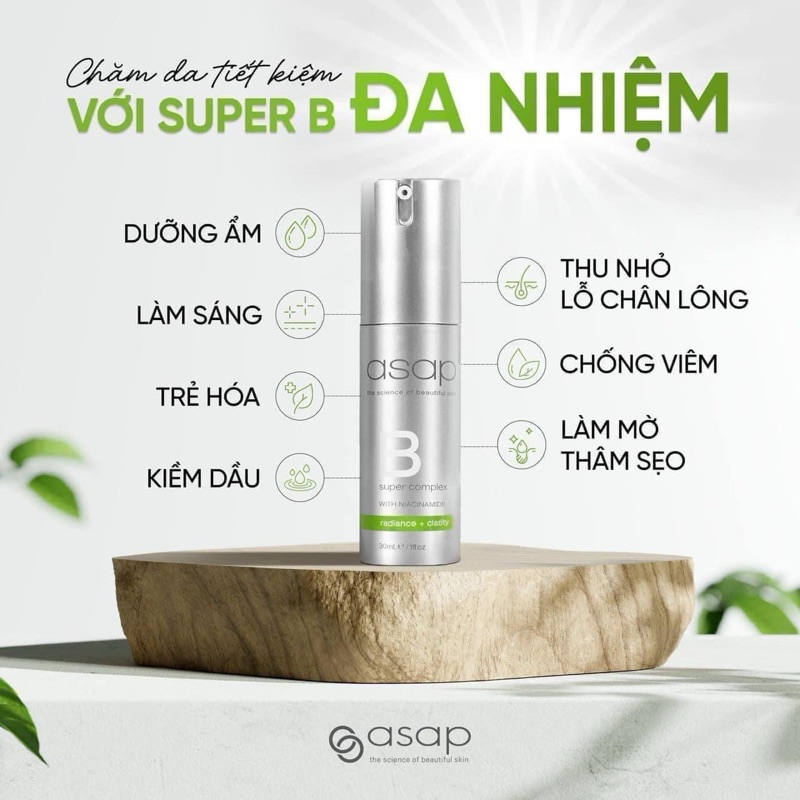 Serum Asap Super B Complex 13 Niacinamide phục hồi, giảm thâm, chống lão hóa 5ml, 30ml Shopee