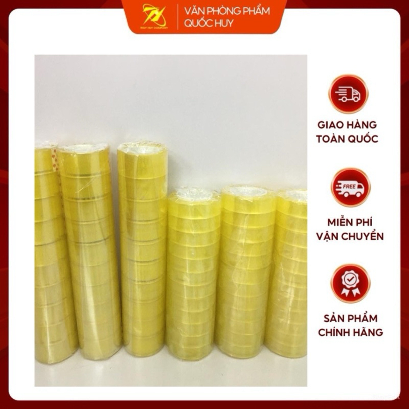 [BUÔN] 10 CUỘN BĂNG DÍNH VĂN PHÒNG 2CM - VPP QUỐC HUY