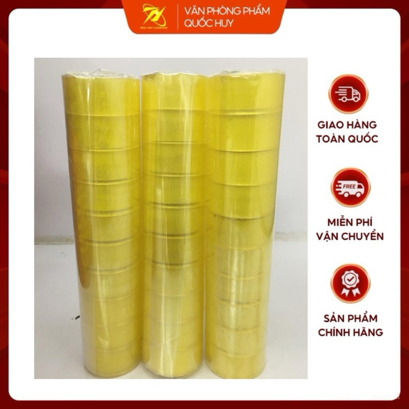 [BUÔN] 10 CUỘN BĂNG DÍNH VĂN PHÒNG 2CM - VPP QUỐC HUY