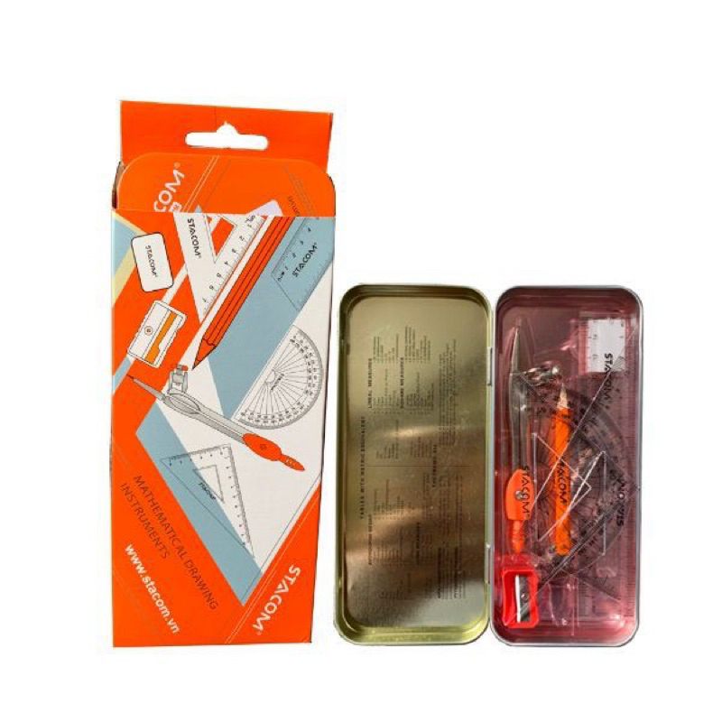 BỘ COMPAS EKE G30505 DELI HỘP SẮT, BỘ DỤNG CỤ HỌC SINH 7 MÓN - VPP QUỐC HUY