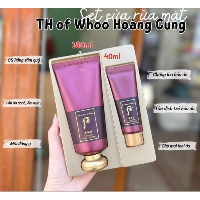 Sét sửa rửa mặt Whoo đỏ 2 sản phẩm