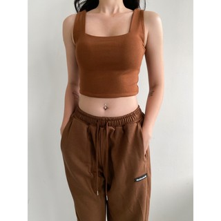 THEKIM Áo croptop 2 dây bản to , vải cotton 2 lớp , áo hai dây cổ vuông ôm body  A113