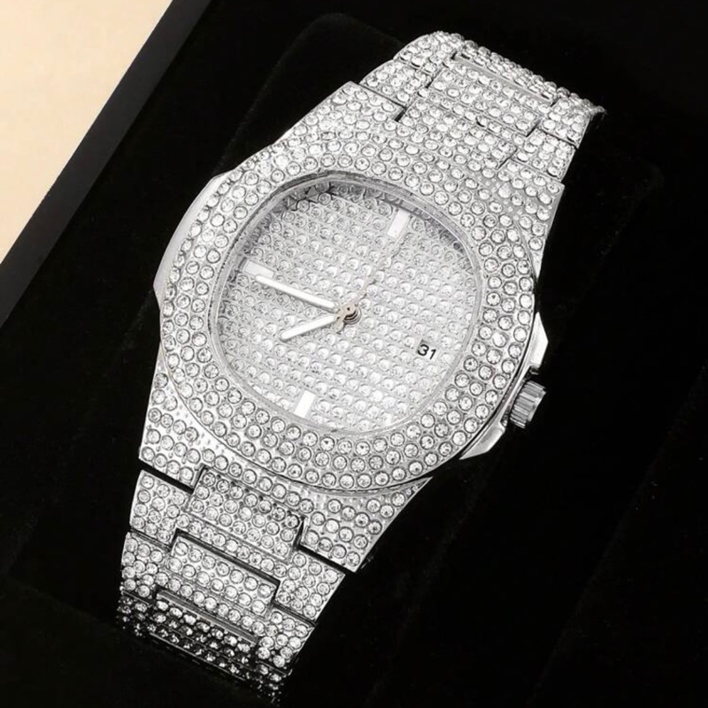 [TẶNG NHẪN] Đồng hồ pintime đính đá kim cương nhân tạo chống nước - B1