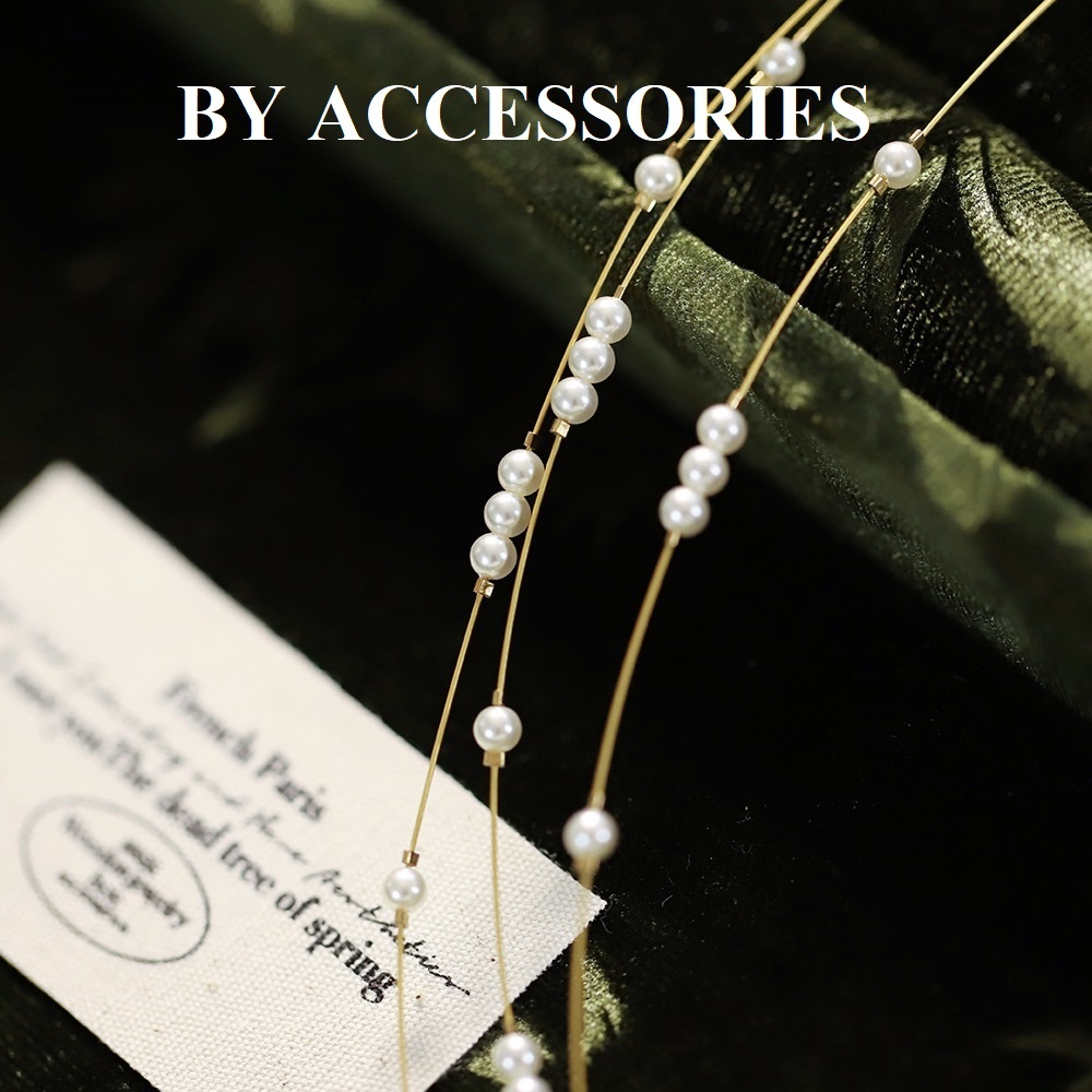 Vòng cổ nữ dây mảnh phối viên ngọc trai nhân tạo nhỏ xinh thanh lịch không gỉ WN2470 BY ACCESSORIES