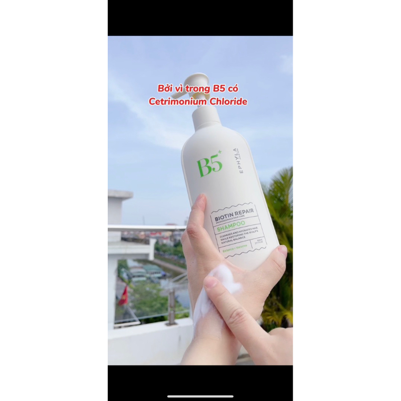 Túi Tiêu Chuẩn - Cặp Dầu gội xả Biotin B5 EPHYLA 800ml x 2 phục hồi cho mọi loại tóc Giảm Rụng Tóc