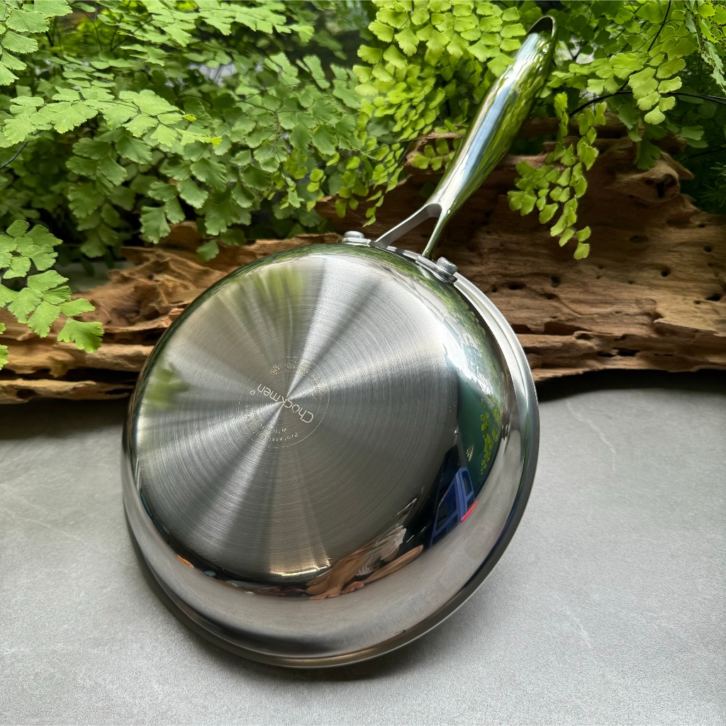 Chảo Tổ Ong, Chảo Toe KINSGEM by Chockmen Inox 18/10 Size 20-22-24-28Cm Dày Dặn Đáy Liền Dùng Từ