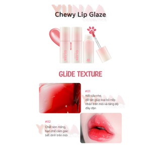 [Y235] Son Tint Bóng Black Rouge Chewy Lip Glaze - Ngăn Khô Môi, Dưỡng Môi Căng Bóng