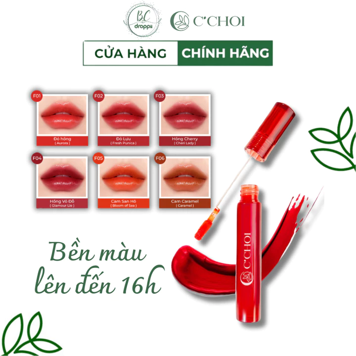 Son Tint Bóng, Son Tint Lựu Đỏ cho môi căng mọng C'Choi, Son Tint bền màu, Fresh Punica Lip Tint
