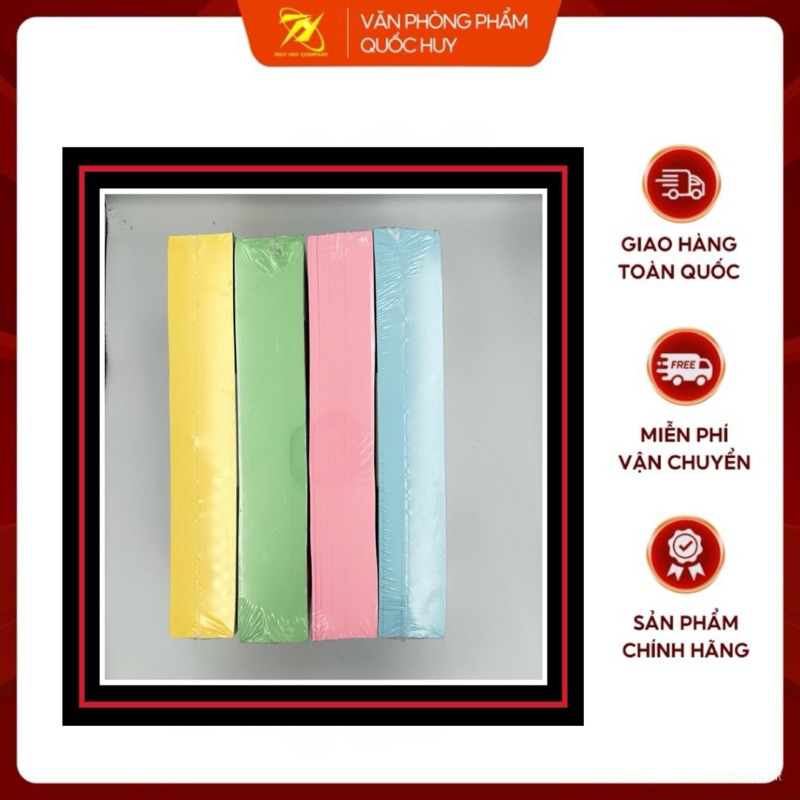 GIẤY IN MÀU A4 PAPERLINE, GIẤY PHOTO MÀU, ĐL80 GRAM 500 TỜ - VPP QUỐC HUY.