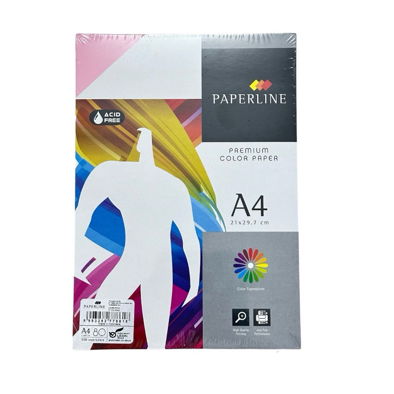 GIẤY IN MÀU A4 PAPERLINE, GIẤY PHOTO MÀU, ĐL80 GRAM 500 TỜ - VPP QUỐC HUY.