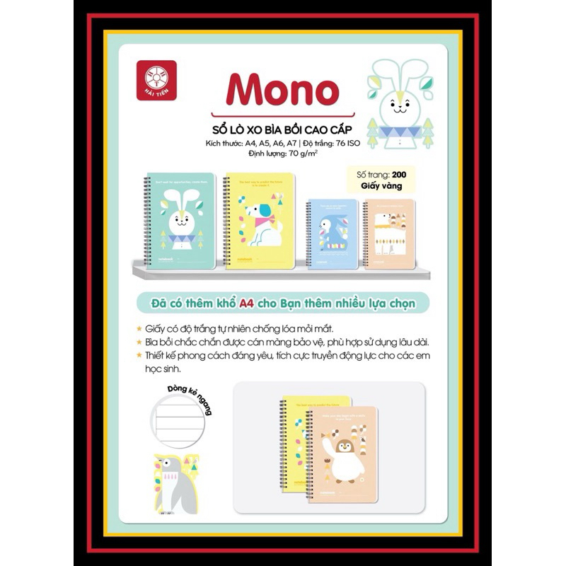 SỔ LÒ XO BÌA BỒI GIẤY VÀNG MONO - VPP QUỐC HUY.
