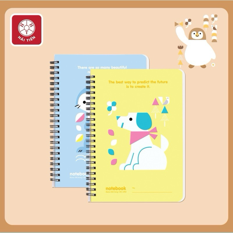 SỔ LÒ XO BÌA BỒI GIẤY VÀNG MONO - VPP QUỐC HUY.