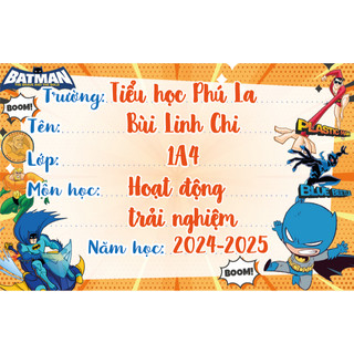 Nhãn vở , In sẵn tên + lớp, nhãn vở cute, set 32 nhãn- Bóc dán dễ dàng (Mẫu mới 2024)