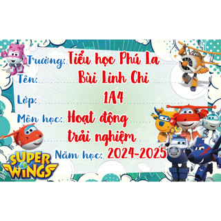 Nhãn vở , In sẵn tên + lớp, nhãn vở cute, set 32 nhãn- Bóc dán dễ dàng (Mẫu mới 2024)