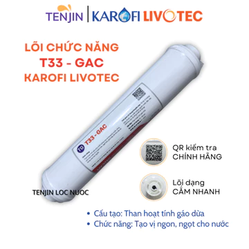 Lõi Chức Năng T33-GAC Karofi Livotec Cấu Tạo Than Hoạt Tính Gáo Dừa Giúp Tạo Vị Ngon, Ngọt Cho Nước