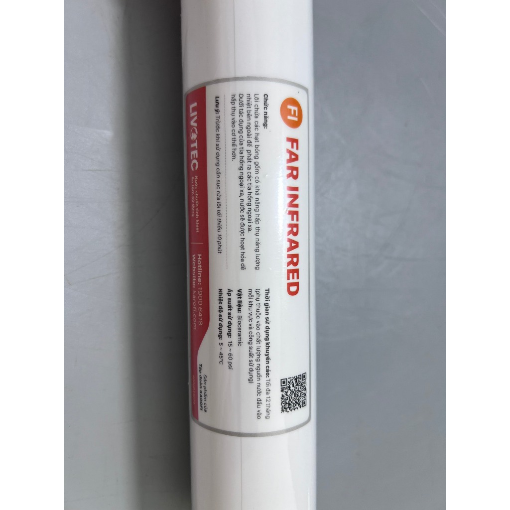 Lõi Chức Năng Far Infrared Karofi Livotec (Hồng Ngoại Xa) Giúp Hoạt Hóa Nước Làm Cho Nước Dễ Hấp Thụ Vào Cơ Thể Hơn