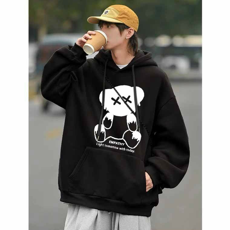 Áo hoodie nam nữ nỉ in hình gấu trắng EMPATHY dễ thương chất nỉ bông không xù siêu ấm - unisex K1
