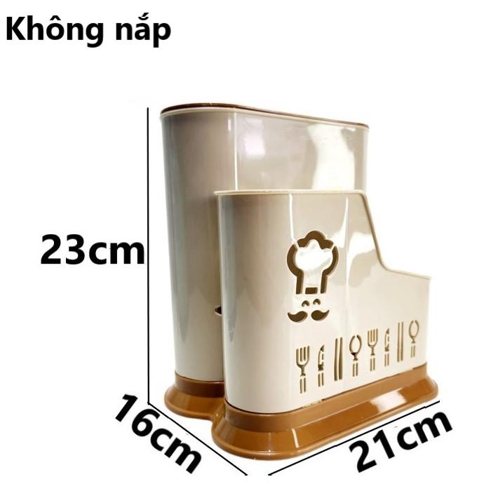 Ống đựng đũa nhựa VIỆT NHẬT 2719+76 - Nắp trong, khe cắm dao, kéo, muỗng - Để bàn quán ăn AMIZIN