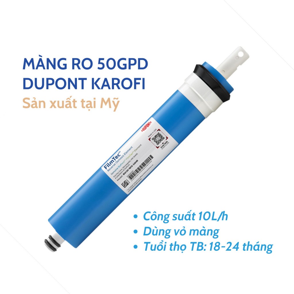Combo 6 Lõi Lọc Karofi Gồm Lõi 123 Livotec + Màng RO 50GPD + Lõi Chức Năng Livotec T33-GAC và Nano Silver