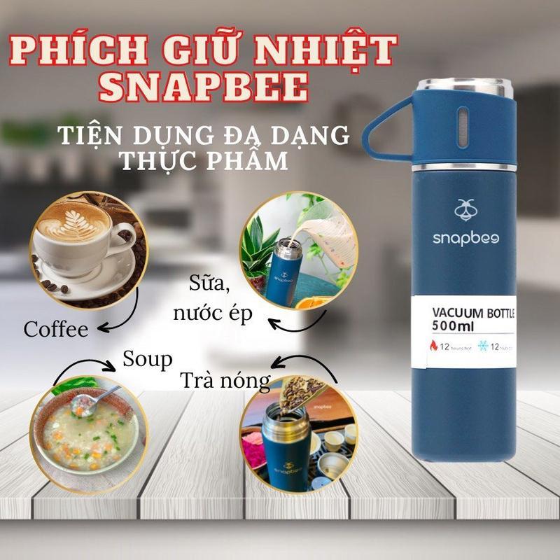 Bình giữ nhiệt 500ml cao cấp Snapbee inox 304 chống gỉ quai cầm tiện ...