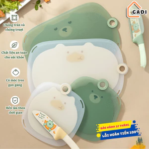 Thớt nhựa kháng khuẩn GADI thương hiệu Moli-food cao cấp có móc treo chống trượt chống ẩm mốc dễ vệ sinh.