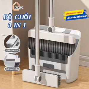 Bộ chổi quét nhà kèm hót rác 3 trong 1 đa năng, 1 chổi quét 1 hót rác 1 chà sàn thiết kế thông minh nhỏ gọn