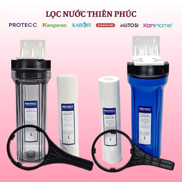 BỘ LỌC THÔ SINH HOẠT 1 CẤP LỌC 10 INCH PROTECC - LỌC CẶN BẲN, TẠP CHẤT, TIỀN LỌC, GIẶT ĐỒ