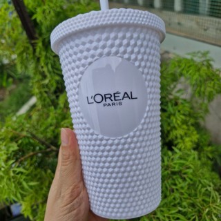 Ly Kim Cương 2 lớp Kèm Ống Hút 450ML - Hàng Tặng của hãng