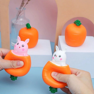 Combo2 Đồ chơi Nắn bóp Bóp mềm thỏ cà rốt, Bóp mềm xả stress hình quả cà rốt