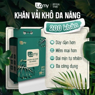 TẶNG MÓC TREO_Thùng 02 và 04 túi khăn vải rút khô đa năng Lamy túi 200 tờ không mùi